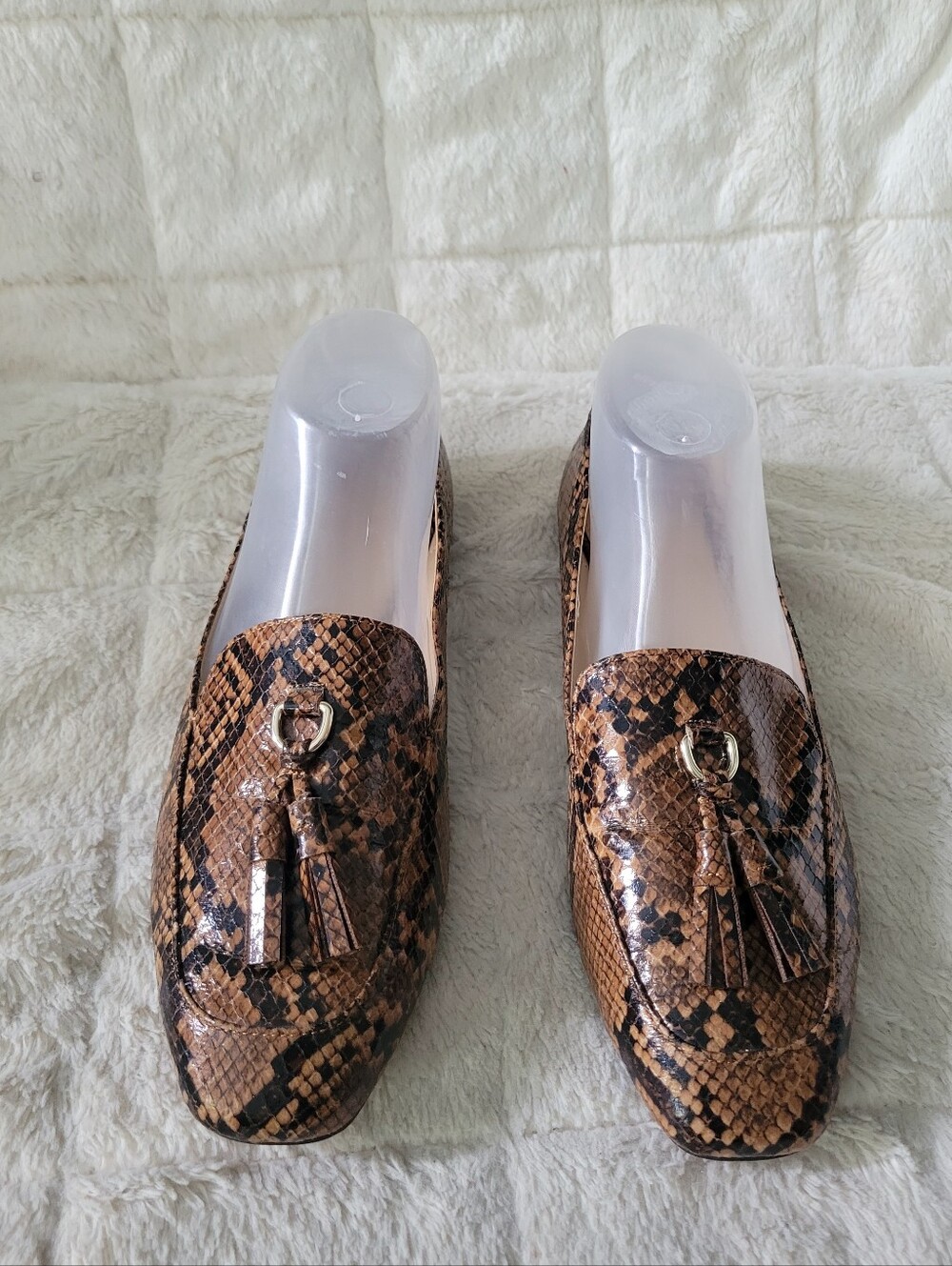 Tassel Snake-Print Loafers in Brown Size 9 Parfois Shoes